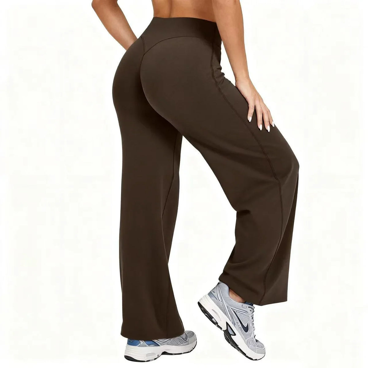 Pantalon Yoga Jambe Large Grande Taille Femme | Taille Haute Extensible | Running Pilates Sport