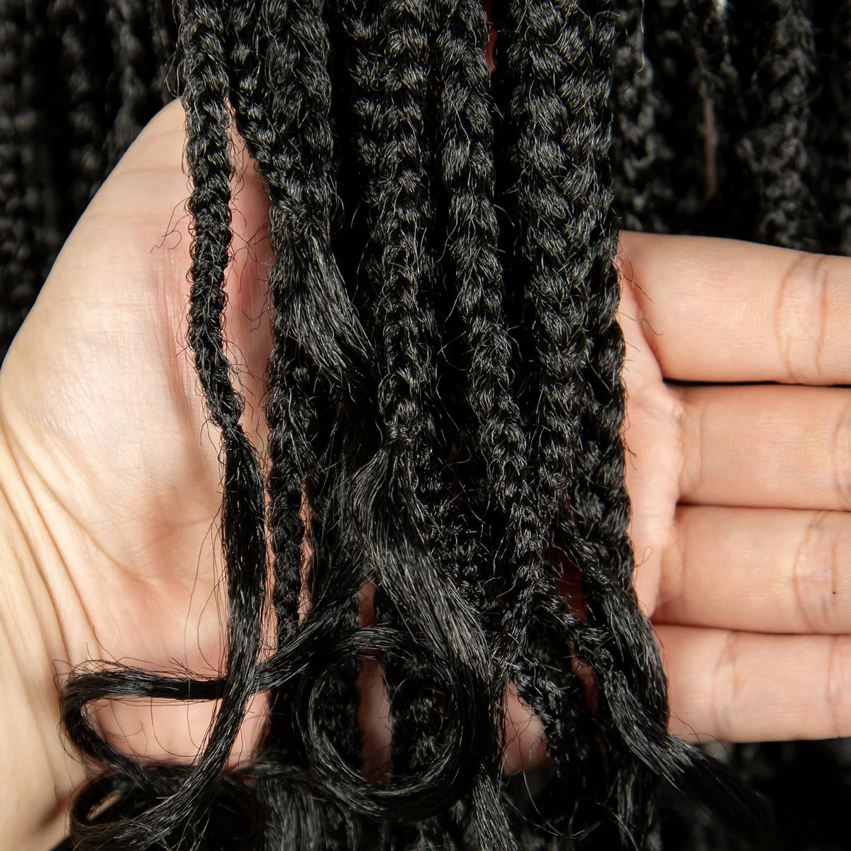 Perruque Tressée 360 Full Lace Synthétique | Knotless Box Braids | Baby Hair | Boho Boucles Extrémités | Femme