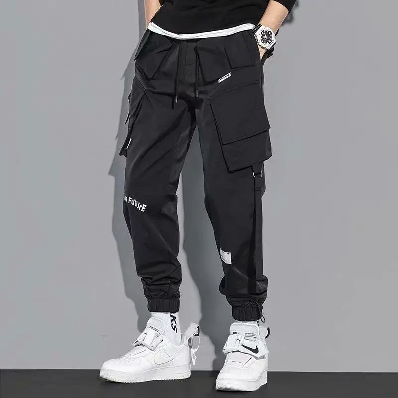 Men's Cargo Pants Fashion Hip Hop Multi-pocket Trousers Trendy Streetwear Solid Sweatpants Casual Trousers for Men