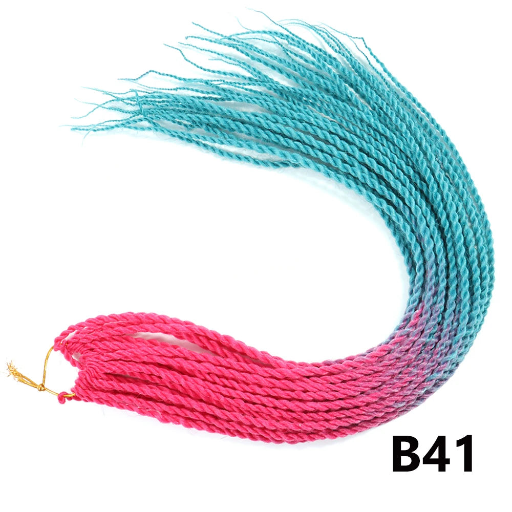 Tresses Senegalese Twist Crochet Synthétiques 24 Pouces | Brun | 30 Racines | Extensions Femme