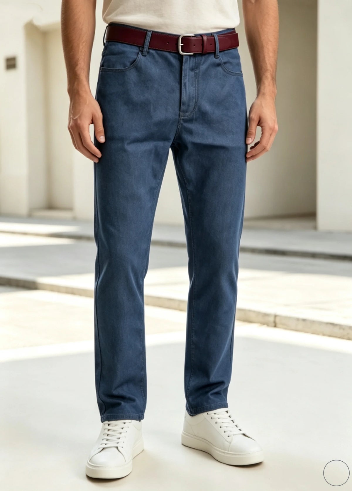 Jean droit légèrement extensible pour homme | Taille mi-haute