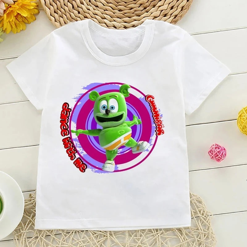 Boys T-shirts Size 2-10T Baby Boys Girls Gummy Bears T-Shirt Cartoon Funny Casual Kids Clothes Summer Harajuku Children's Clothing