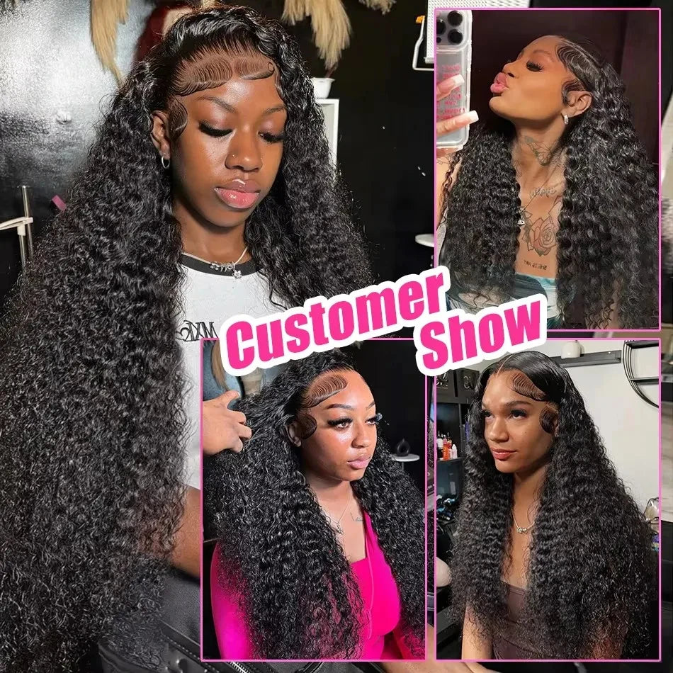 Perruque Deep Wave Brésilienne | 13x6 HD Lace Frontal | 250% Densité | Jusqu'à 40 Pouces | Water Wave Curly