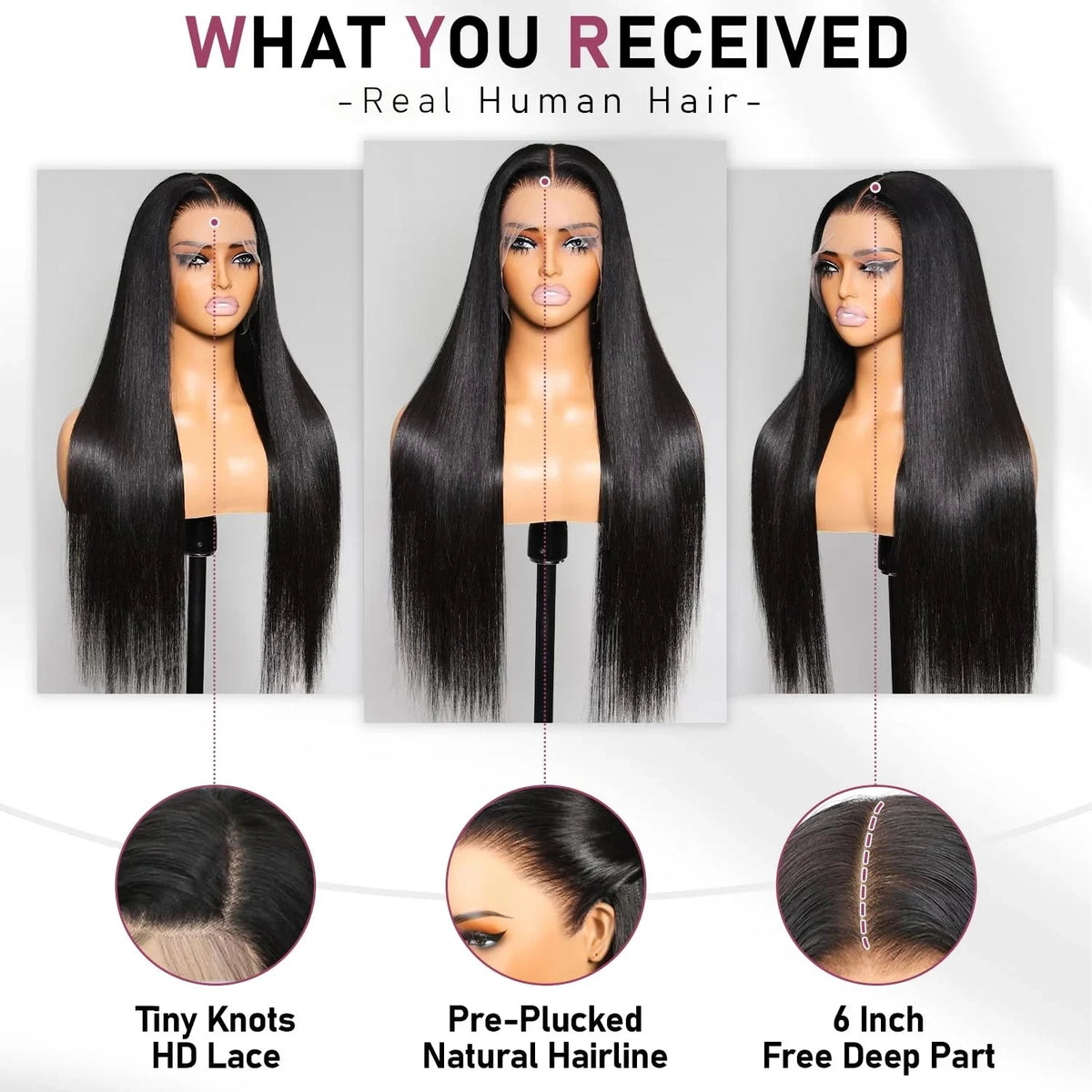 40 30 Inch Bone Straight 13x6 HD Lace Frontal Human Hair Wig Straight 13x4 Transparent Lace Front Wig Pre Plucked Glueless