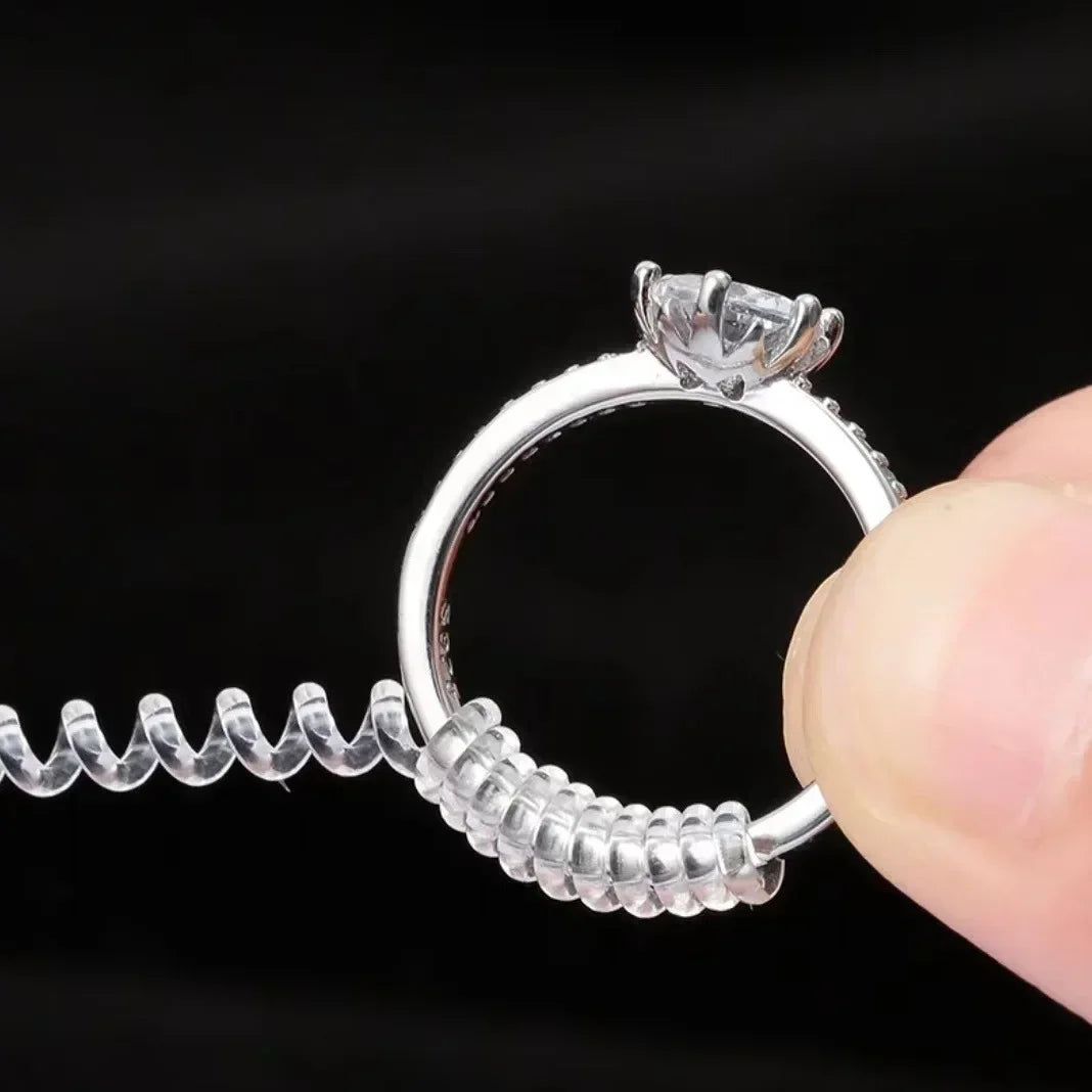 Adjust Invisible Ring Size Reducer Tools Spiral Spring Based Rings Adjust Transparent Tightener Resizing Tools Jewelry Guard