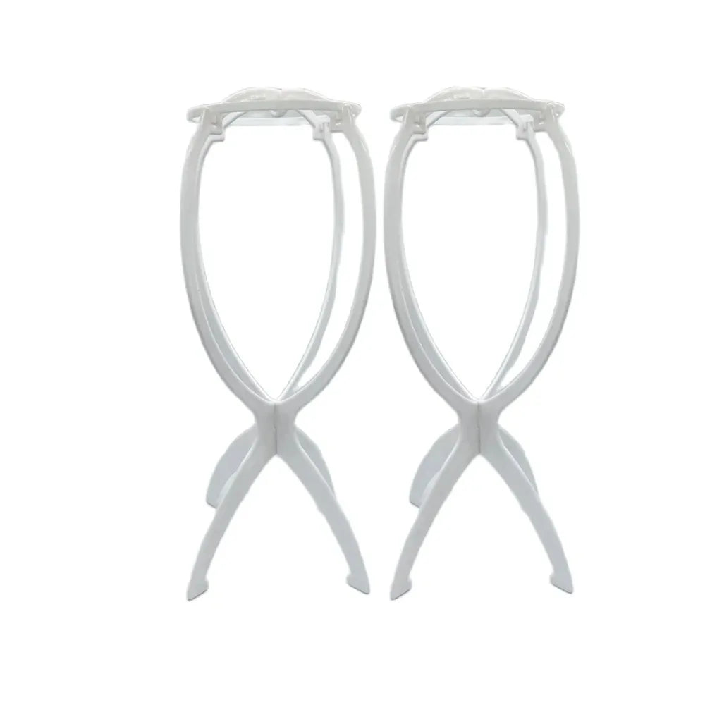 2 foldable wig stands, plastic portable hat display stand, durable barber shop fashion model stand, Wig racks