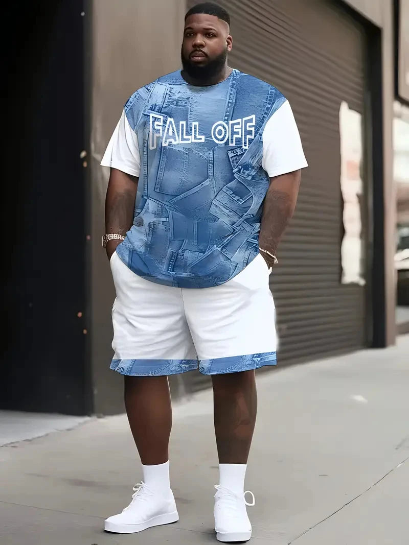Ensemble t-shirt imprimé et short pour homme | Cordon de serrage