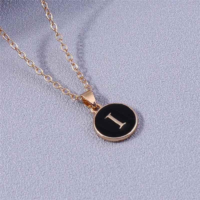 Collier Pendentif Initiales Femme | 26 Lettres A-Z Émail | Bijou Tendance Cadeau Anniversaire Fille