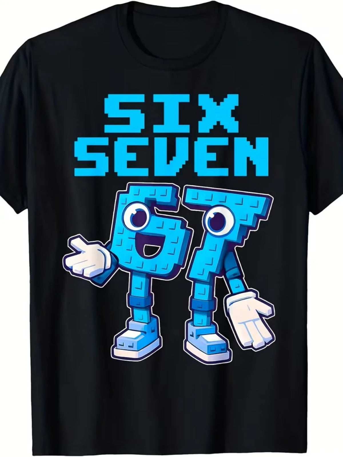 Boys & Girls 6 & 7 Number T-Shirt - Soft Breathable Tee with Neon Glow-in-the-Dark 6 & 7 Design, Machine Washable Spring Summer