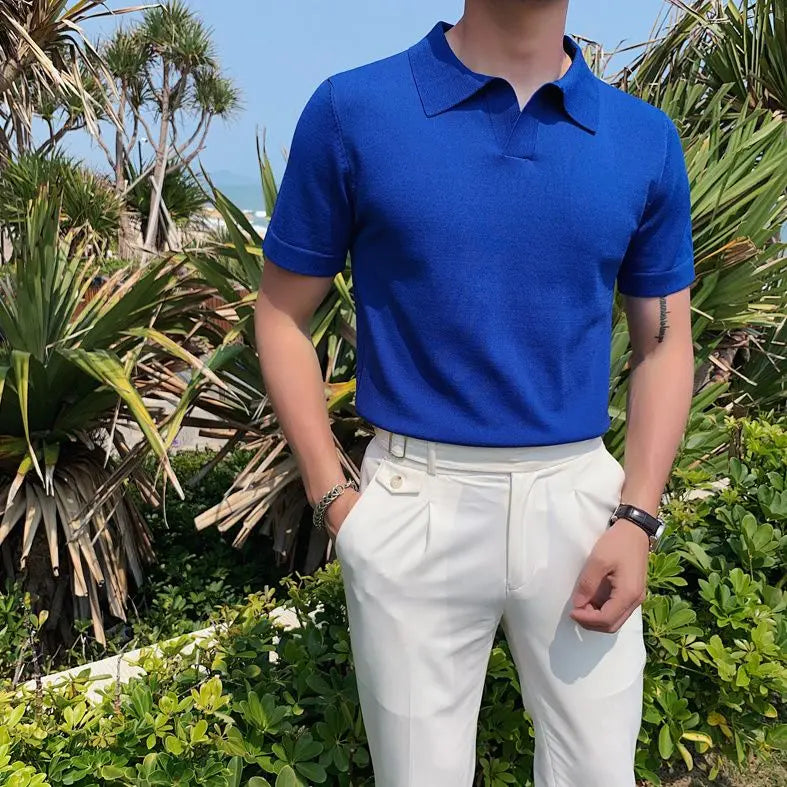 Polo en maille uni pour homme | Manches courtes