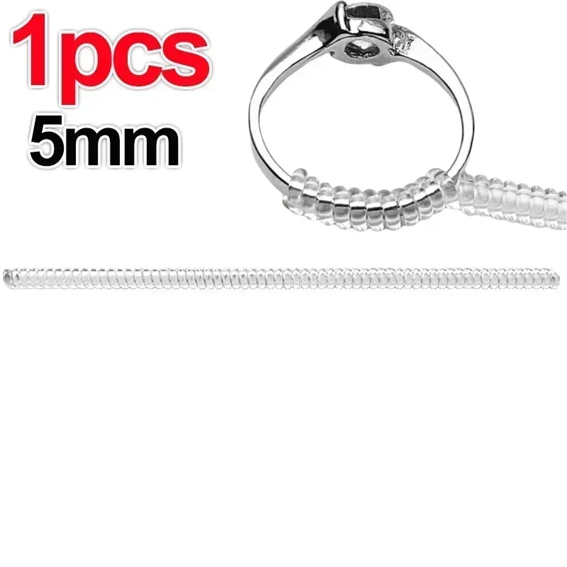Adjust Invisible Ring Size Reducer Tools Spiral Spring Based Rings Adjust Transparent Tightener Resizing Tools Jewelry Guard
