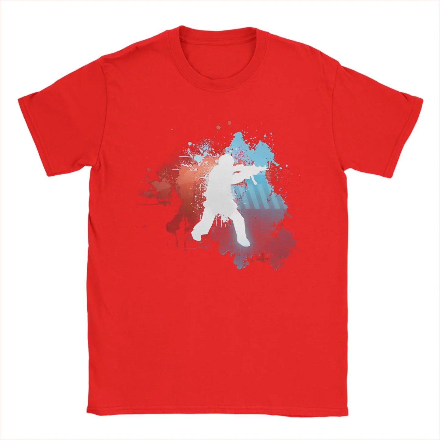 Men's T-Shirts Counters Shooting Striking Go Awesome Cotton Tee Shirt Short Sleeve Game Silhouette T Shirts O Neck Clothes Gift