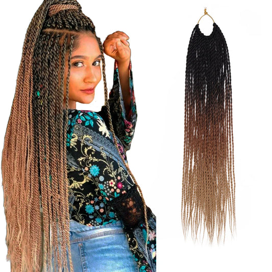 Synthetic Senegalese Twist Crochet Hair 18 Inch Long Pre Twisted Twist Crochet Hair 35 Strands/Pack Pre Looped Crochet Braids
