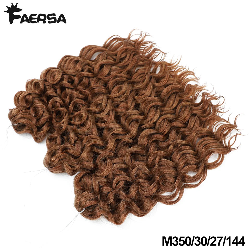 Deep Wavy Twist Crochet Hair Afro Curls Water Wave Crochet Braids Synthetic Curly Braiding Hair Extensions For Women 18 24 Inch