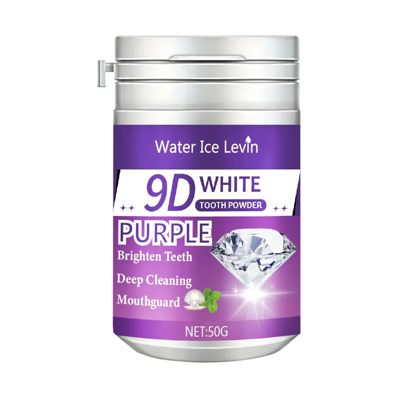 Poudre Dentaire 9D Formule Violette Brightening | Blanchit & Nettoie les Dents | Haleine Fraîche | 2-3 min/jour