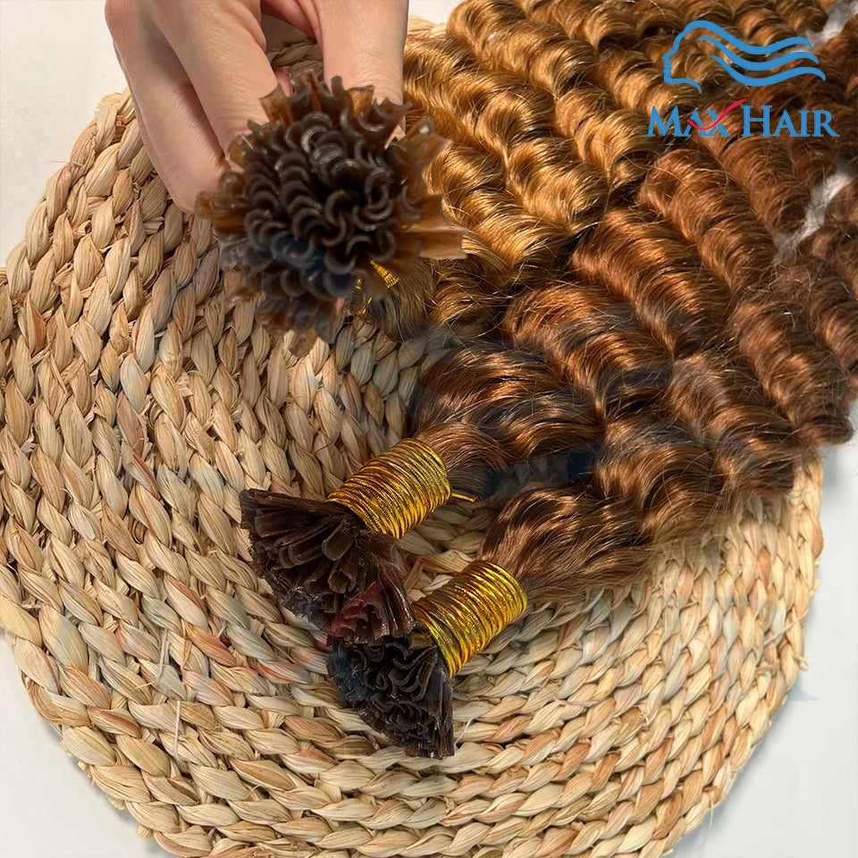 Keratin U-Tip Deep Wave Human Hair Extensions 18-30 Inch Remy Hair Extensions High Quality Remy Human Hair Salon Extensions