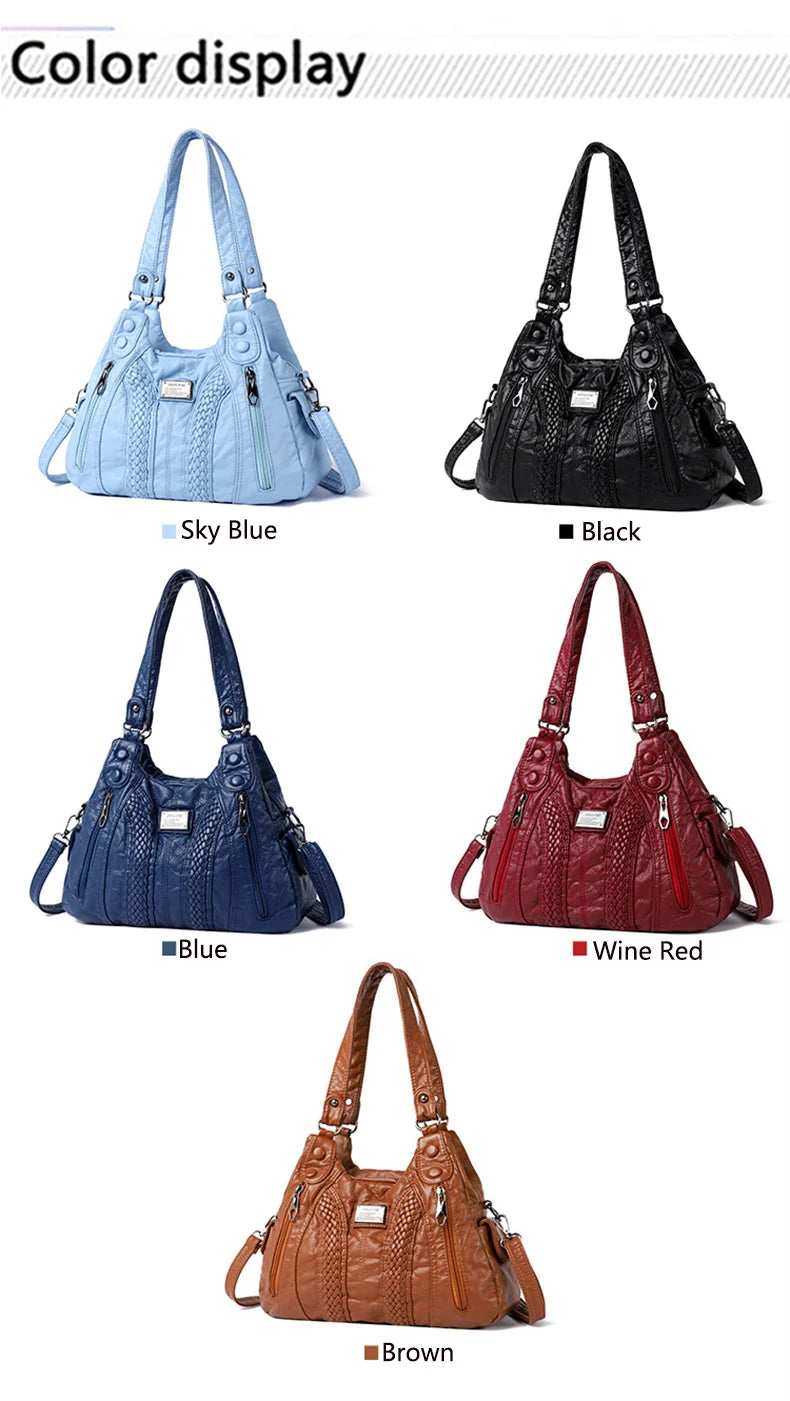 Fashion Leather Handbag for Women Shoulder Bags Genuine Sheepskin Crossbody Bag for Women Messenger Bag Tote Moms Bag
