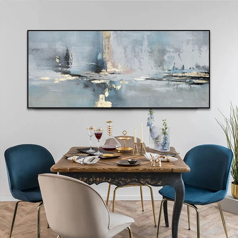Peinture Huile Paysage Abstrait | Grand Format | Canvas Mural | Sans Cadre | Décoration Salon & Maison