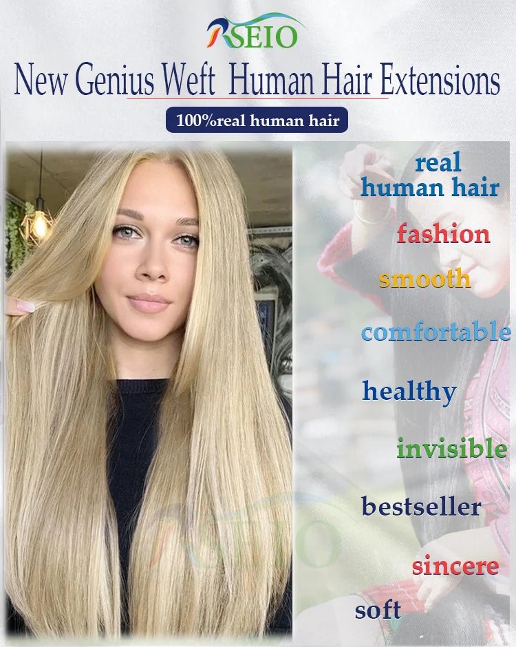 Tissage Weft Cheveux Humains Remy Naturel | 14-26 Pouces | Bouclable | Blonde & Lisse | Salon