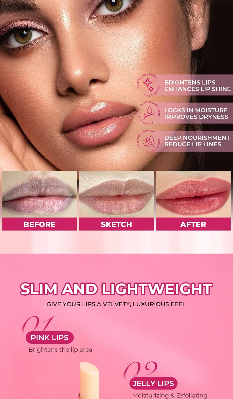 Beauty Glazed Bear Moisturizing Lipstick, Colored Lip Balm, Nourishing Lip Stick, Easy to Color, Watery