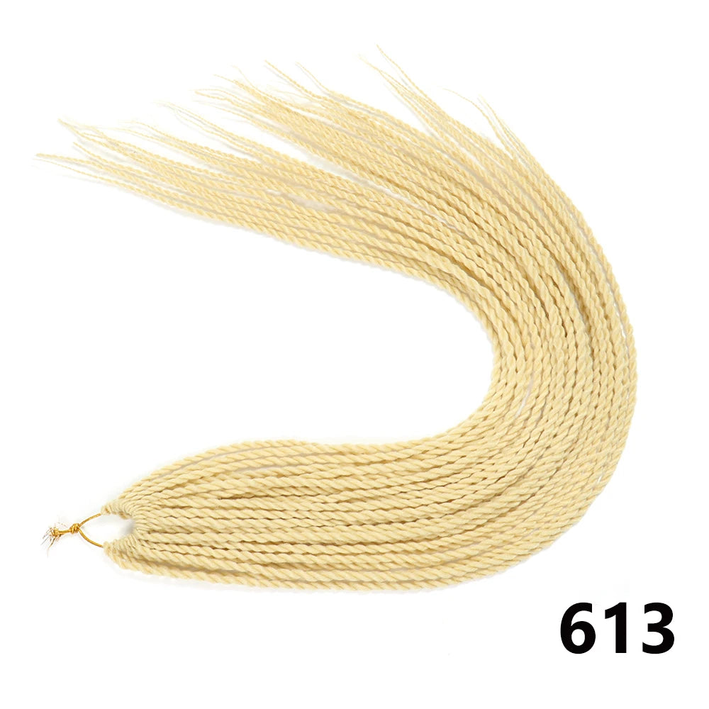 Tresses Senegalese Twist Crochet Synthétiques 24 Pouces | Brun | 30 Racines | Extensions Femme