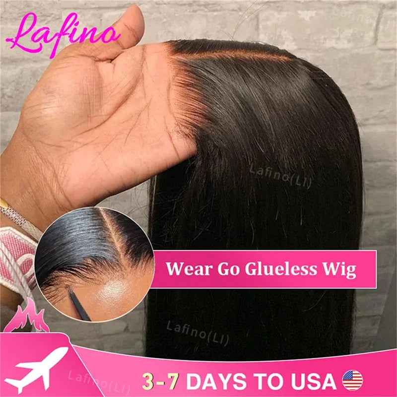 Perruque Lisse Glueless | 4x4 & 5x5 HD Lace Closure Pré-Coupée | Wear & Go | Cheveux Humains | Femme