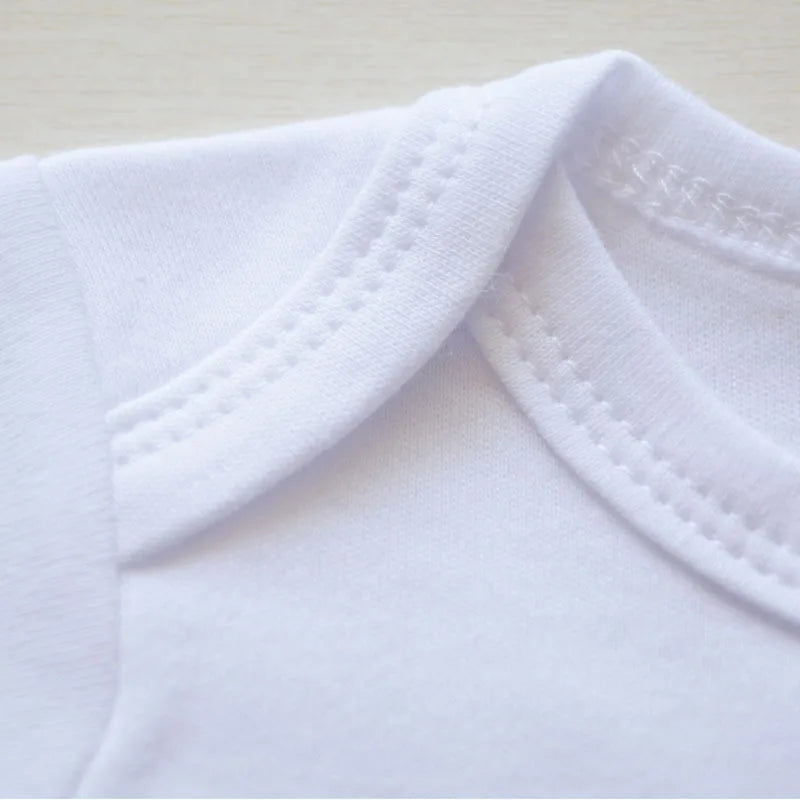 Lot 3 Bodys Bébé | 100% Coton | Nouveau-Né Été | Combinaison Romper | Blanc (v1)