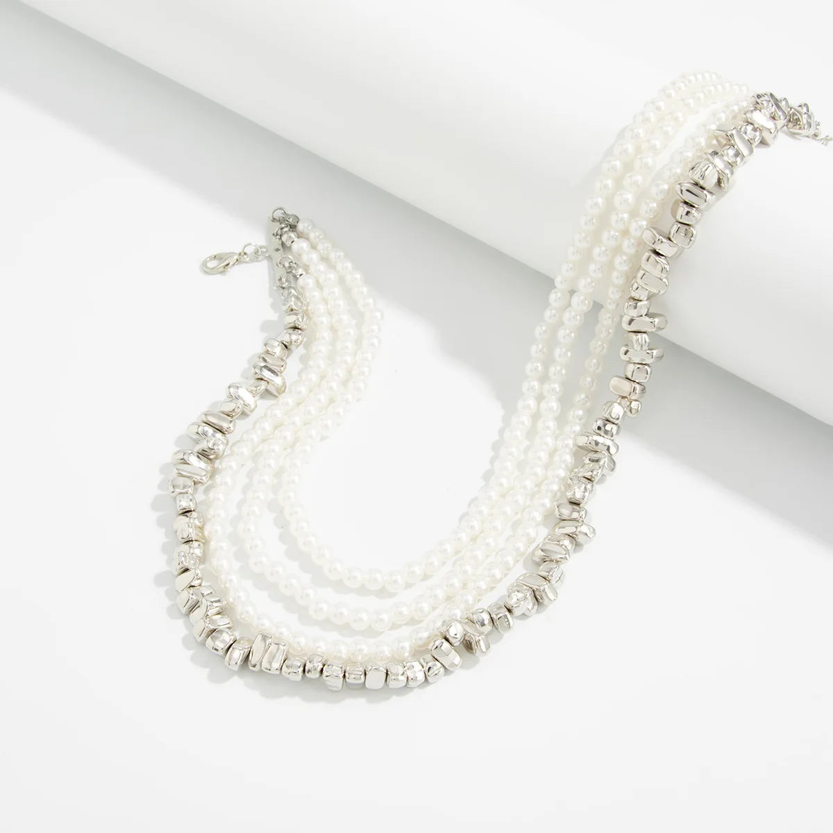 Collier Multicouche Frange Chaîne | Perle Imitation Vintage | Pendentif Choker | Bijou Mariage Femme