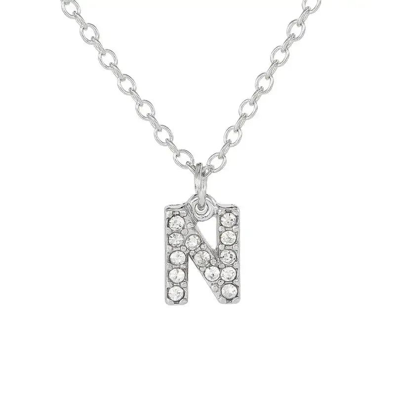 Fashionable Shiny A-Z Letter Pendant Charm Necklace 26 Initial Alphabet Name Clavicle Chain Party Jewelry Gift