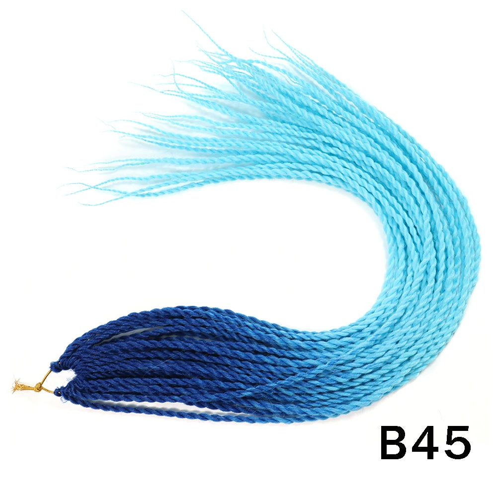 Tresses Senegalese Twist Crochet Synthétiques 24 Pouces | Brun | 30 Racines | Extensions Femme