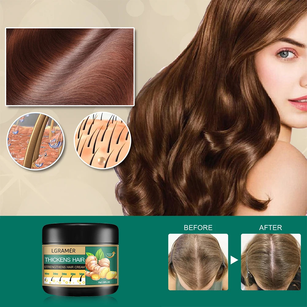 Crème Capillaire Gingembre Nettoyante | Stimule Croissance | Anti-Chute Cuir Chevelu | Lissante