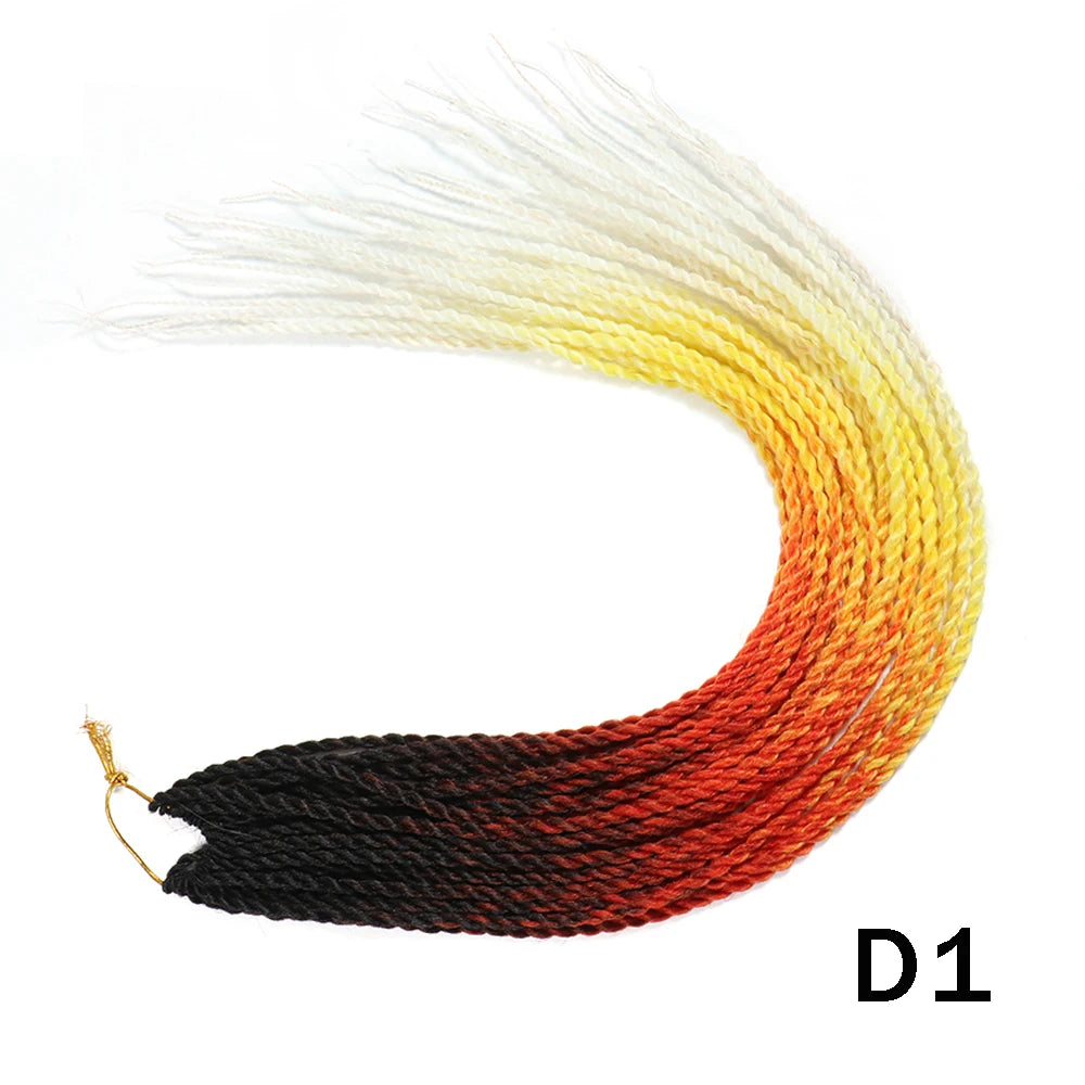 Tresses Senegalese Twist Crochet Synthétiques 24 Pouces | Brun | 30 Racines | Extensions Femme