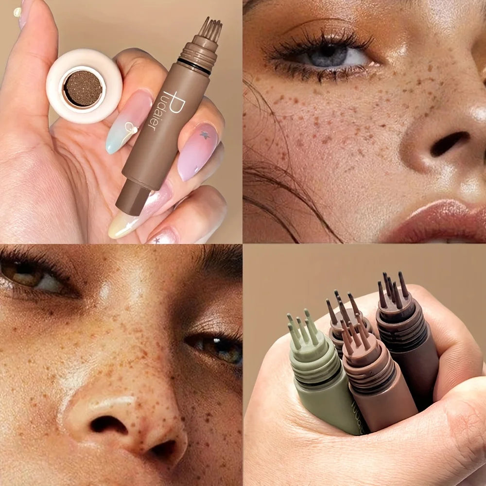 Natural Nude Makeup Fake Freckles Pen Waterproof Long Lasting Light Coverage Freckle Stamp for Women