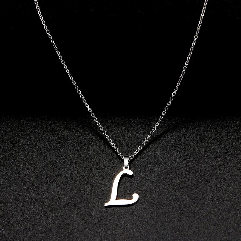 Collier Initiale Grand Alphabet A-Z | Acier 316L Minimaliste | Pendentif Femme | Cadeau Bijou