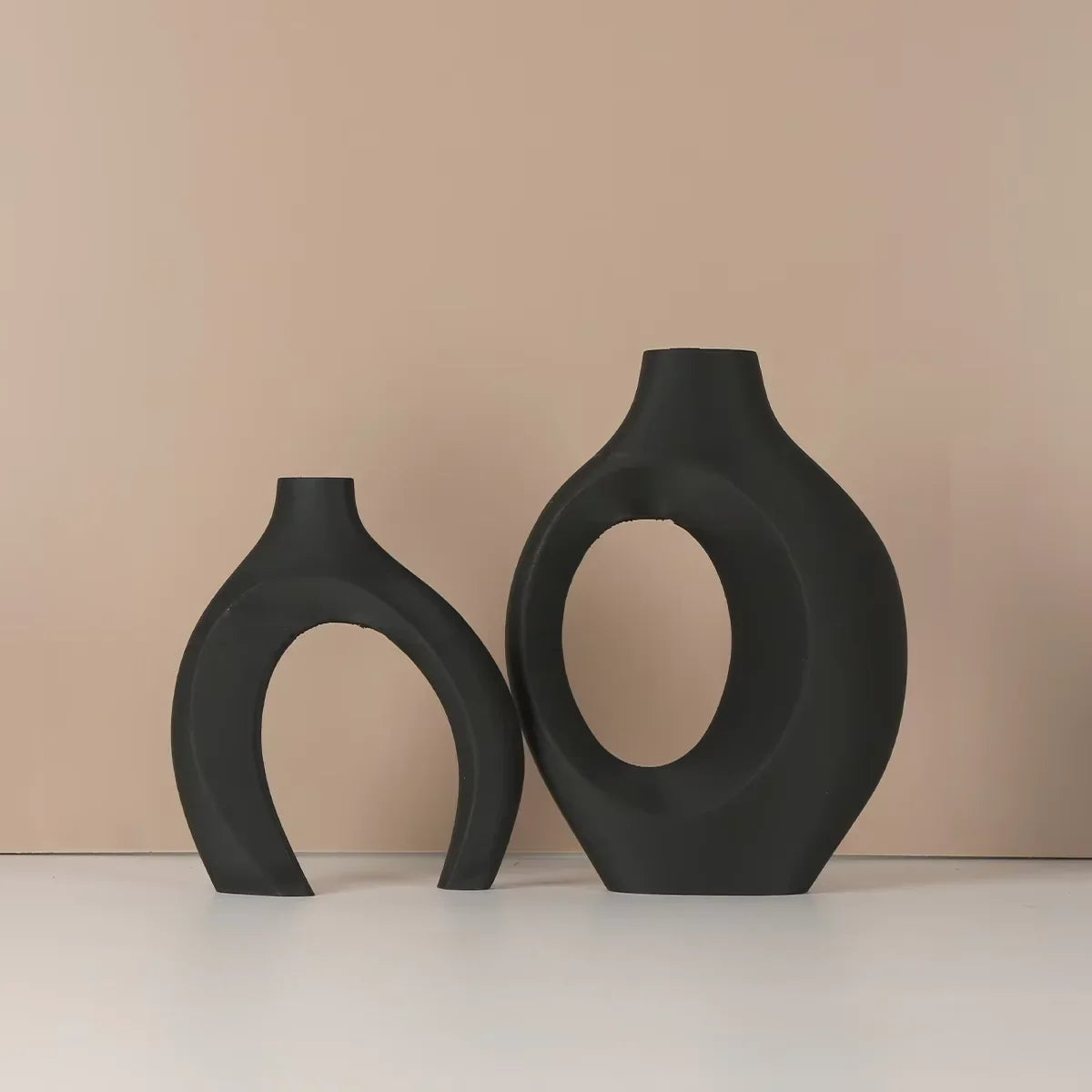 Set 2 Vases Nordiques Creux Plastique | Imitation Fleurs | Décor Salon Moderne | Haute Qualité