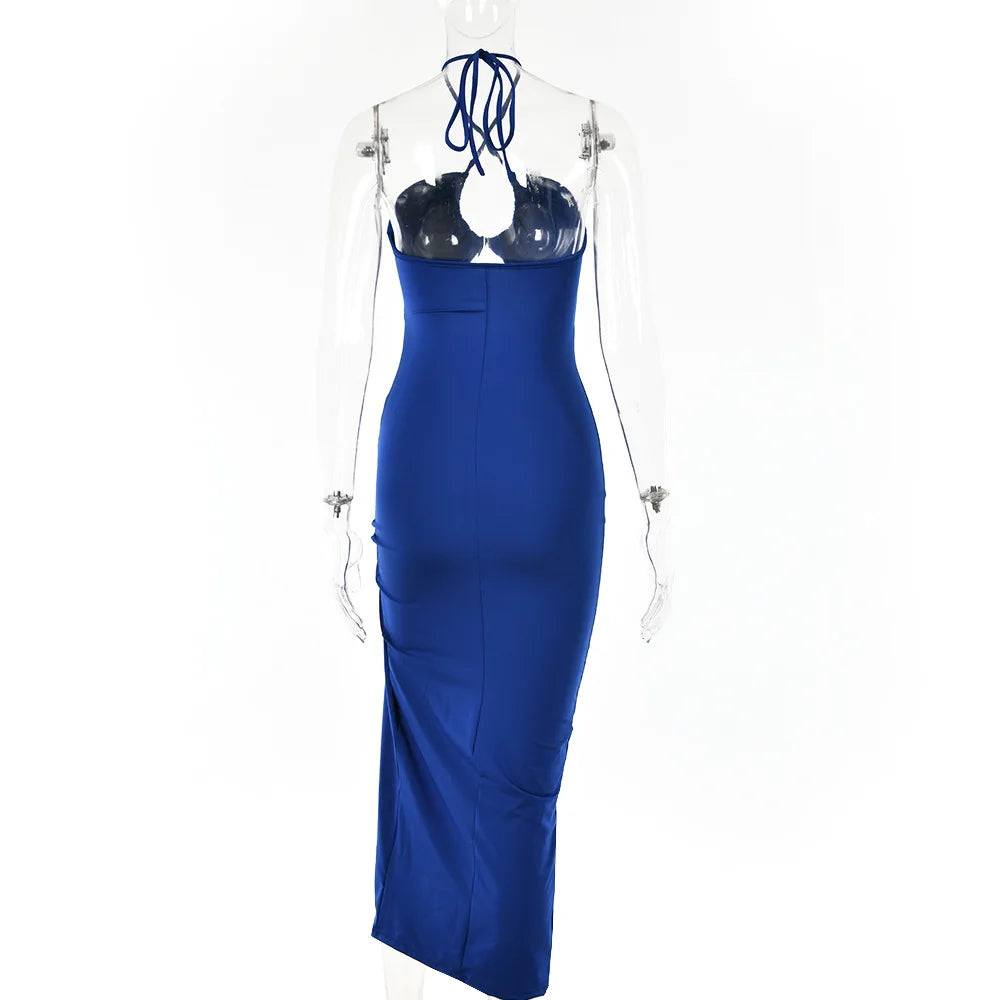 Sleeveless Sexy Female Midi Backless Dresses Slim Night Club Party Women's Dress Bodycon Elegant Dresses for Women