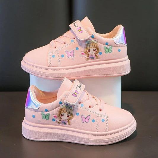 Kids' Sneakers Kid Casual Shoes Spring 2023 New Kid Sneakers Shoes Leather Upper Girl Shoes Kid Small White Board Shoes