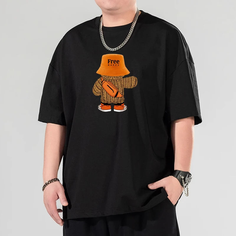 T-shirt à lettres pour homme | Col rond et manches mi-longues