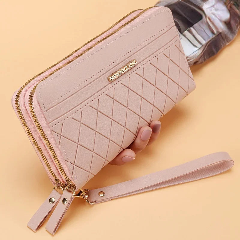 Portefeuille Long Femme | Gland Décoratif | Porte-Monnaie & Porte-Cartes | Cuir PU | Clutch