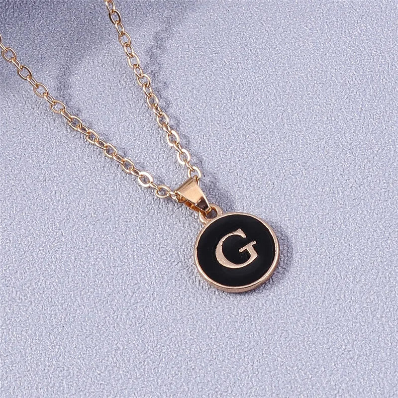 Collier Pendentif Initiales Femme | 26 Lettres A-Z Émail | Bijou Tendance Cadeau Anniversaire Fille