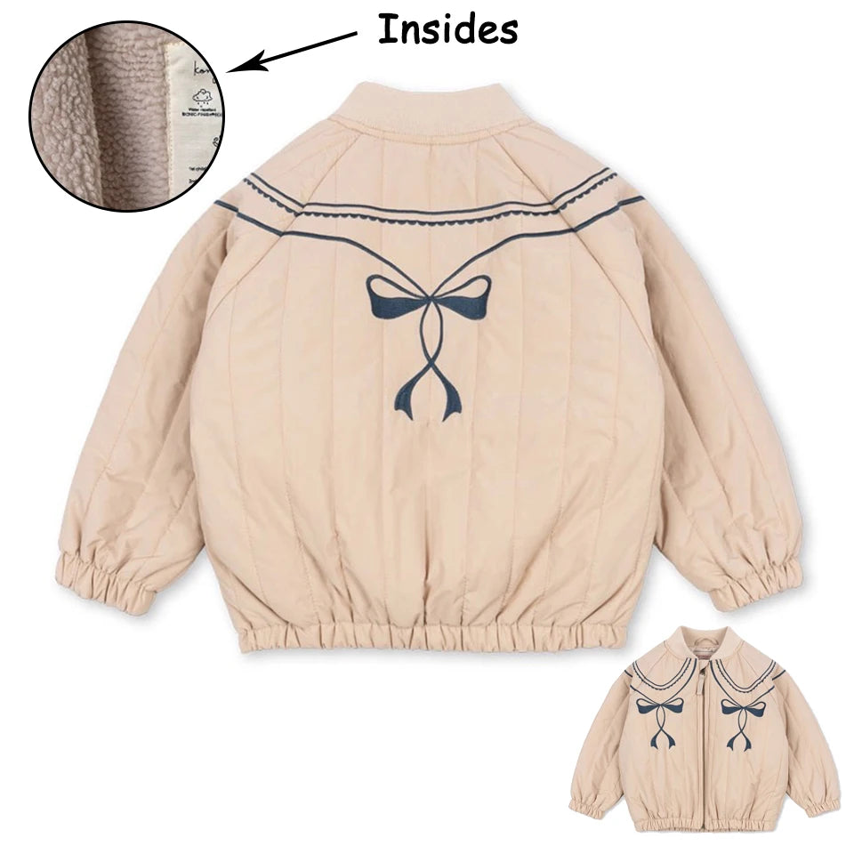 Manteau Polaire Paillettes Fille | Laine d'Agneau | Broderie Garçon | Vêtement Enfant Hiver
