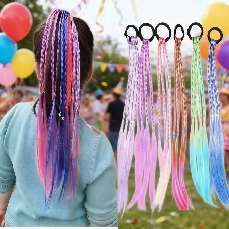Lot de 6 Bandeaux Tressés Gradient | Accessoire Cheveux Enfant & Adulte | Couleurs Arc-en-Ciel