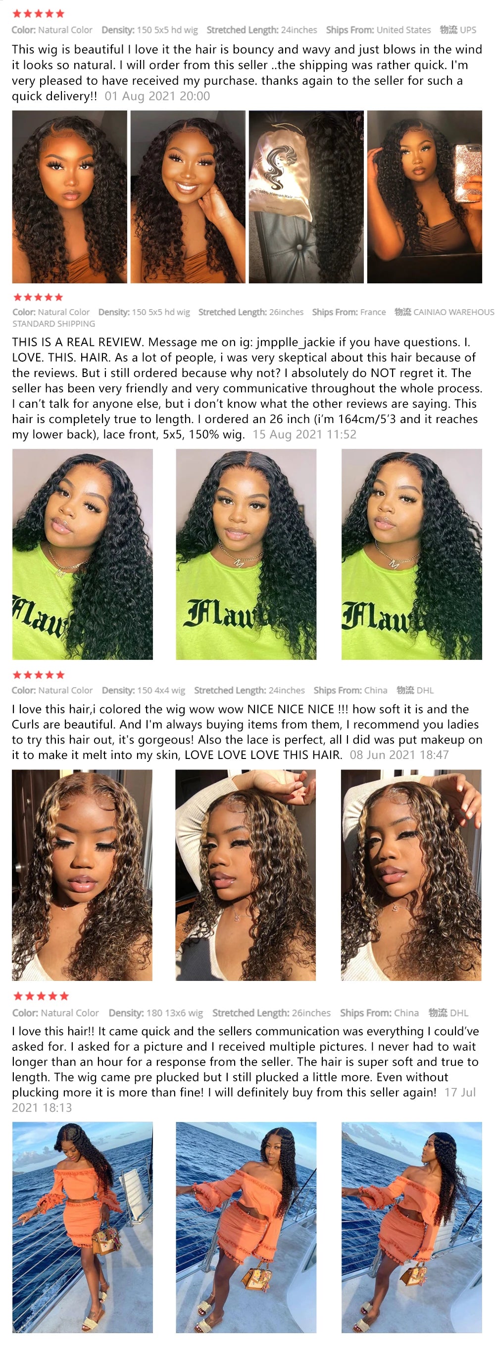 Perruque Deep Wave Cheveux Humains | 13x4 & 13x6 Lace Front | 200% Densité | Curly Frontal | Femme