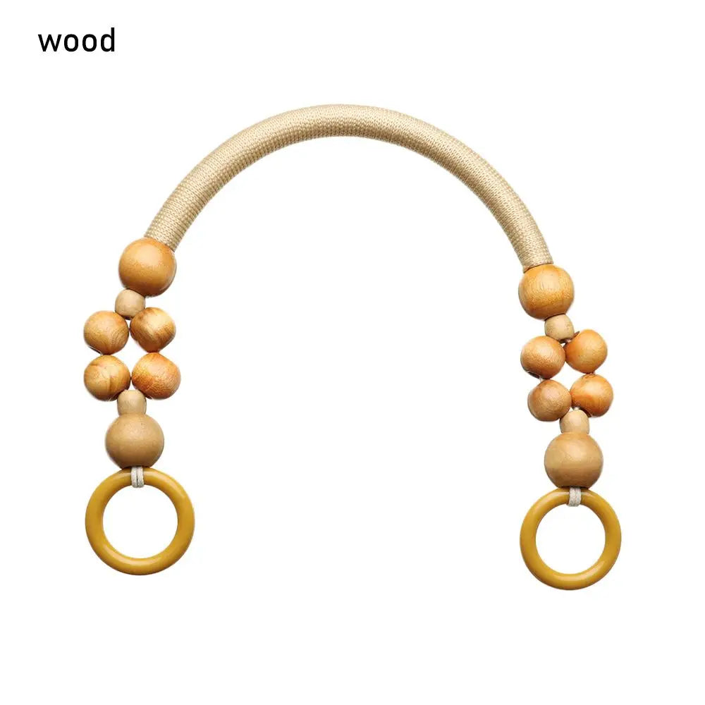 1Pcs Wooden Bead Bag Handle Rope Replacement Handbag Handle Shoulder Belt for Women Handbag DIY Bag Accessories New Fashion