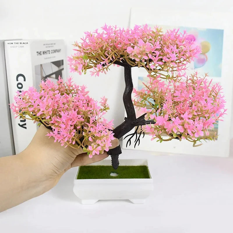 Bonsaï Artificiel Pot | Arbre Faux Fleurs | Décoration Bureau, Salon & Hôtel