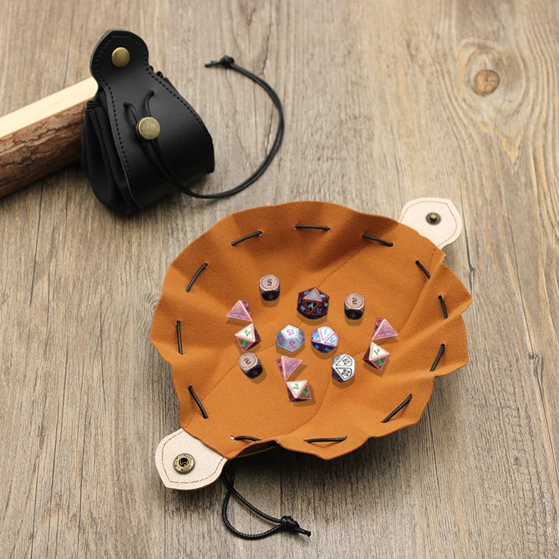Plateau Décoratif avec Sac à Dés | Cordon & Bouton | Rangement Dés, Bijoux & Pièces | Cadeau Original