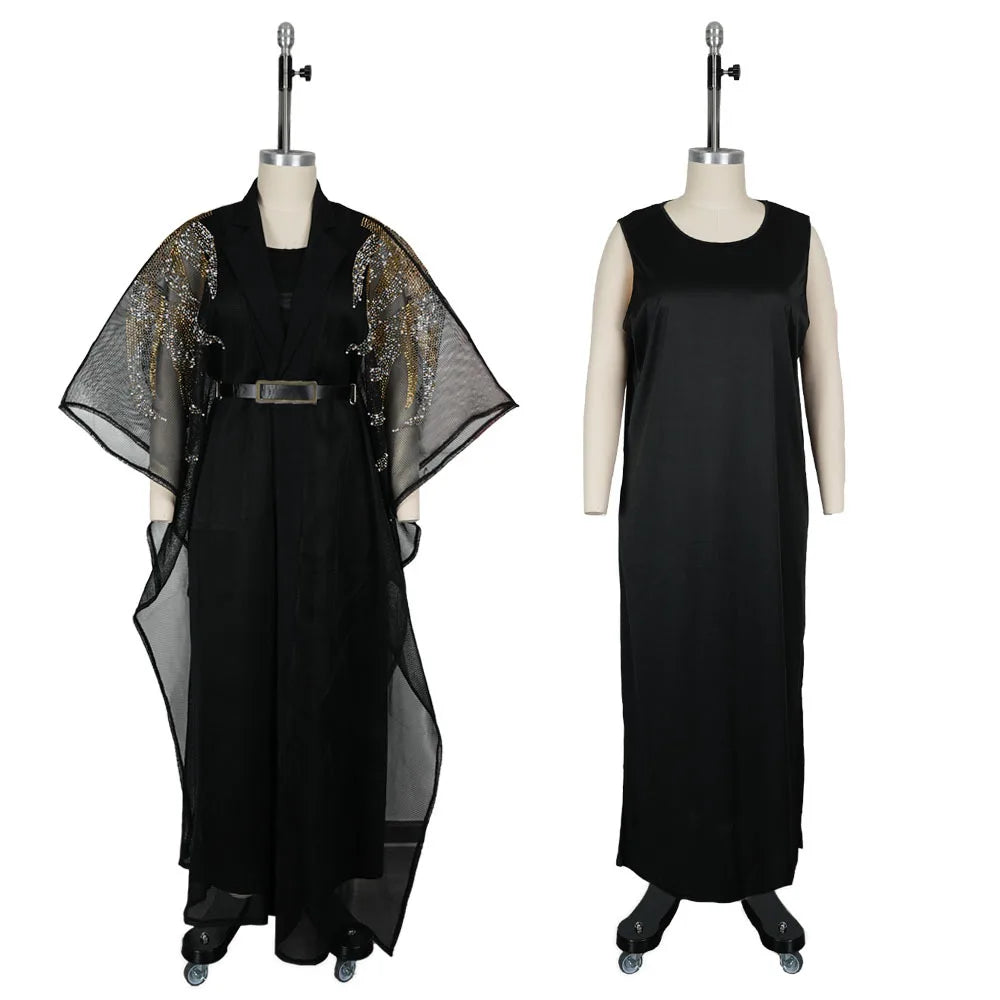 Traditional Dresses For Women Turkey African Dashiki 2 PCS Set Clothing Dubai Kaftan Muslim Abayas Wedding Party Evening Gowns