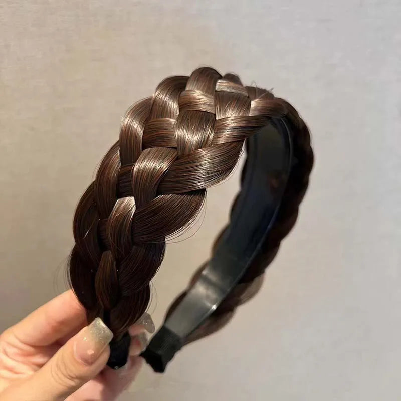Wig Braided Headband Five-Strand Braided Wide-Brimmed Hairband Women's Hair Accessories