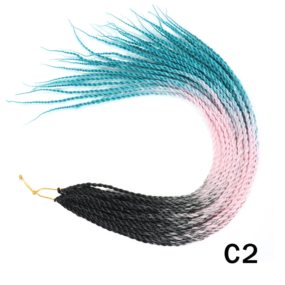 Tresses Senegalese Twist Crochet Synthétiques 24 Pouces | Brun | 30 Racines | Extensions Femme