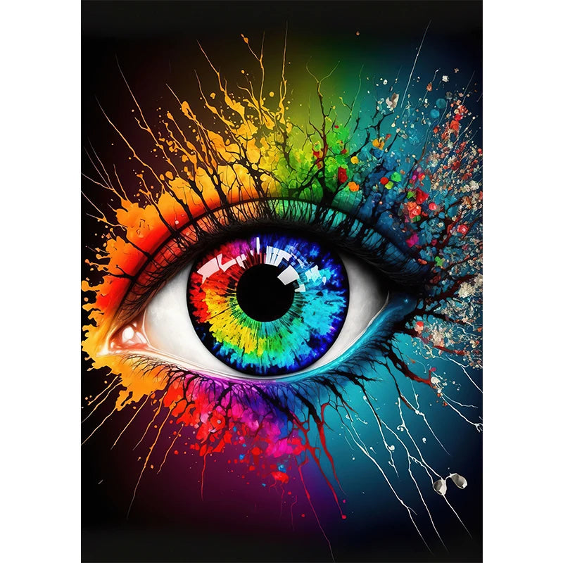 Classic Abstract Wall Art, Eye Features Mural, HD Canvas Print Poster for Home Living Room Bedroom Office Decoration Cuadros